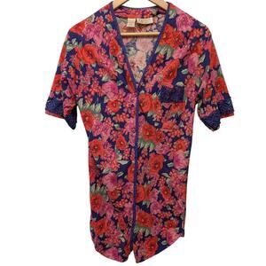 Vintage Victoria's Secret Gold Label Floral‎ Print Nightgown 90s Granny Lounge
